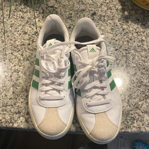 Adidas Women's White and Green Sneakers Size 9.5